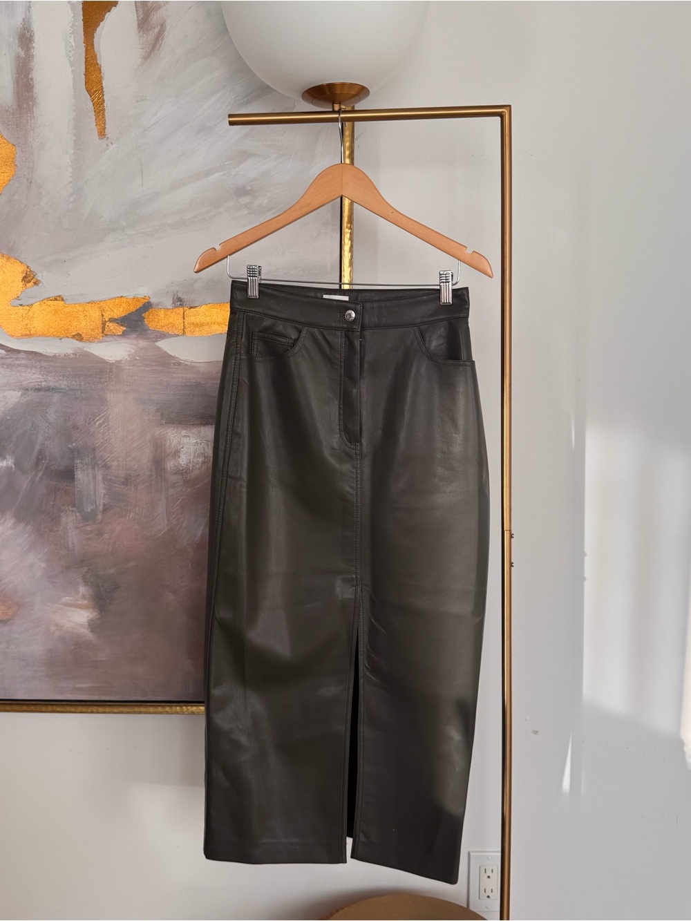 ⏱️24 HR SALE⏱️ Wilfred Faux Leather Midi Skirt